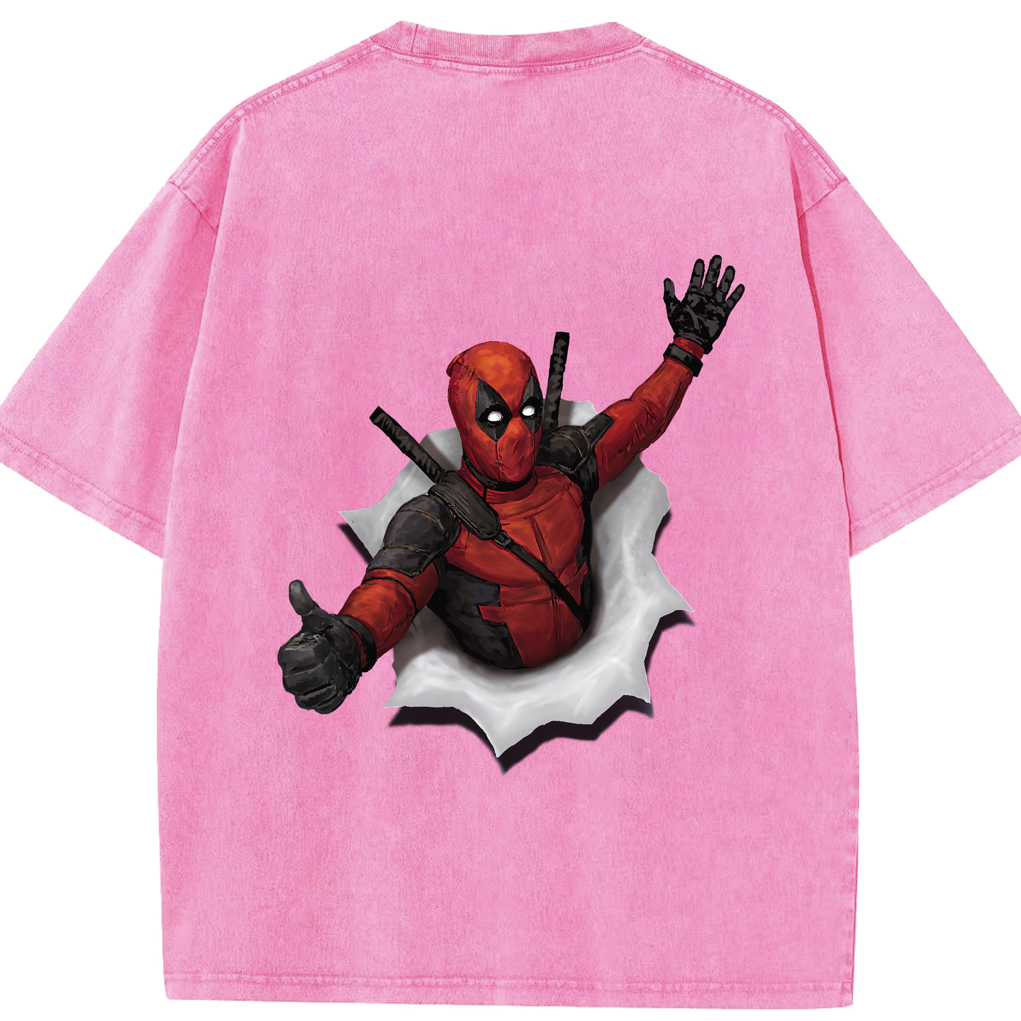 （画像用） Deadpool デッドプール 綿100% ヴィンテージ風 半袖Tシャツ（背面プリント）